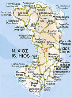 Chios, mapa wyspy