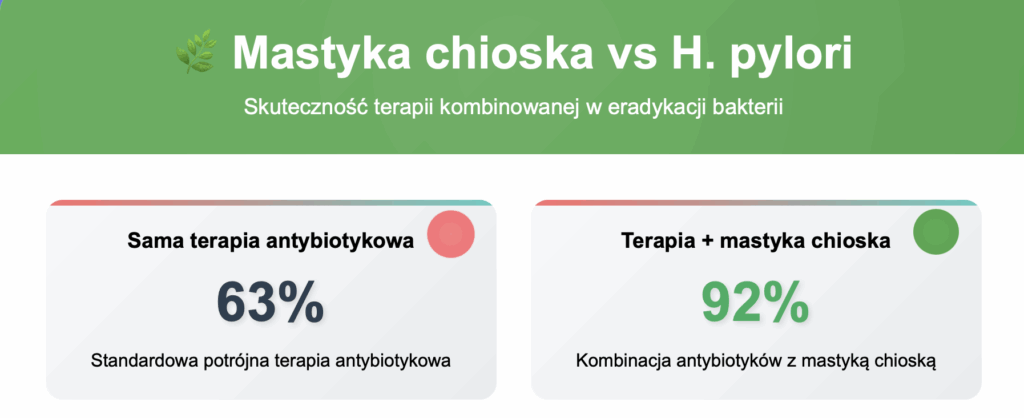 Nowe badanie wykazało, że dodanie chioskiej mastiki do standardowej terapii antybiotykowej znacząco zwiększa jej skuteczność.