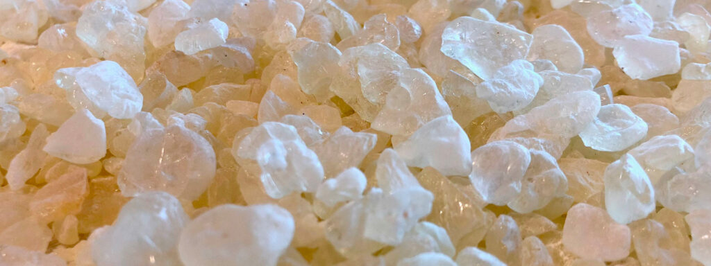 Masticha, krystaly